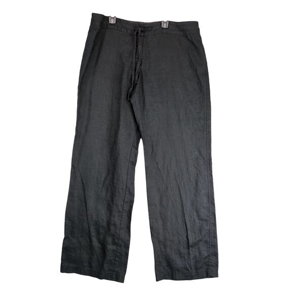 Relax Tommy Bahama Leigh Fit Black 100% Linen Pants Women's 14 Wide Leg 36x31 - Picture 1 of 9